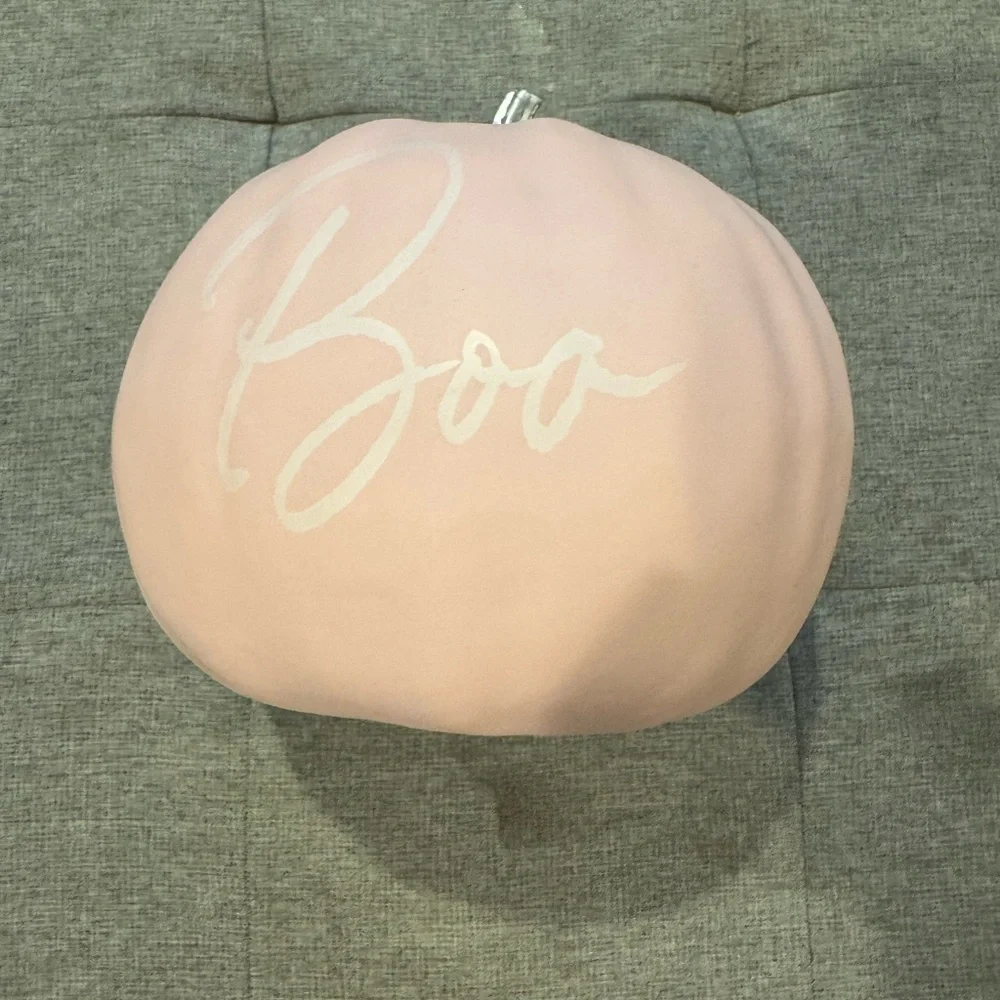 Target Pink Pumpkin Decor with Boo Script